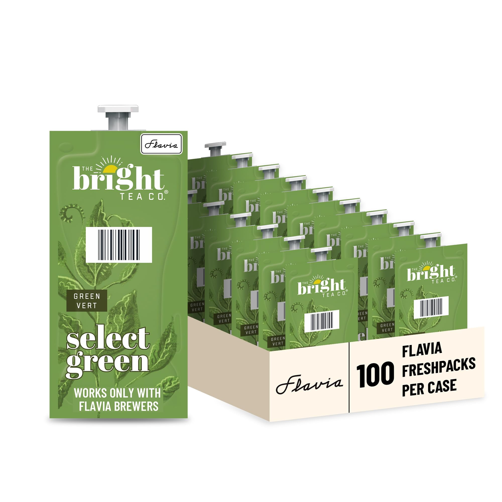 Té Verde Flavia Bright Tea Co. Select Freshpacks 100 Unidades