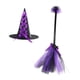 thumbnail image 1 of Sombrero de escoba para Halloween, sombrero puntiagudo, accesorios de decoración para niños, novedad, escoba para club, cosplay, actuaciones en escena Púrpura, 1 of 5