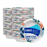 Paper Bowls Dixie, 300 Ml, 36 Unidades (Paquete De 8), Aptos Para Microondas