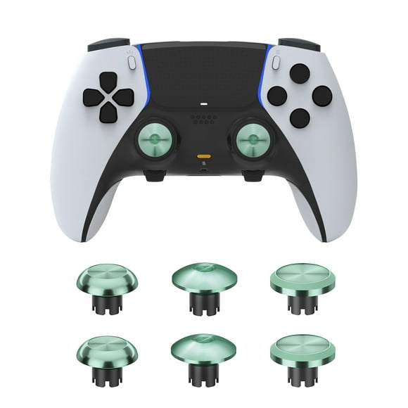 Compatible con PS5 DualSense Edge Controller Metal Thumb Stick Caps, Analog Stick Joystick Replacement Parts Accessory Kit-Verde