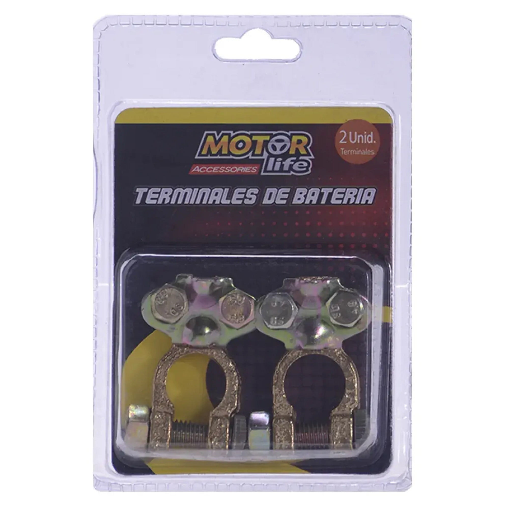 Motorlife - Set 2 Terminales De Bateria Bronce 18mm