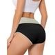 thumbnail image 3 of INSPIRE CHIC Ropa interior femenina de cintura alta con control de abdomen, braga de bloques de color negro M, 3 of 4