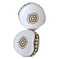 Magideal - 2 Piezas Manoplas De Boxeo Escudos De Golpeo Guantes Curvos Protectores De Mano Profesionales De Cuero Pu Con Diseño Ergonómico Para Práctica De Lucha Dorado