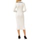 thumbnail image 3 of INSPIRE CHIC Vestido de Mujer de Manga Larga con Ribete en Contraste, Volantes, Otoño Invierno, Tejido de Punto Ajustado, Talla L, Blanco, 3 of 5