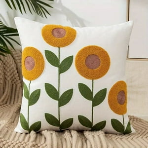 Homestore - Funda Cojín Bordada 45X45 Cm Girasoles