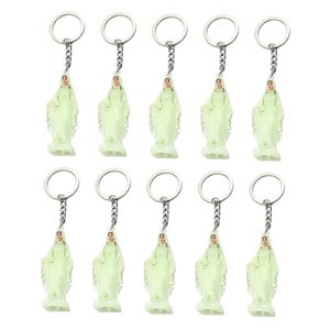 Magideal - 10 Piezas De Llaveros Católicos, Colgante De Cadena, Accesorio Para Llaves, Para Mujeres, Hombres, Llavero De María Para Cumpleaños, Hogar, Verde