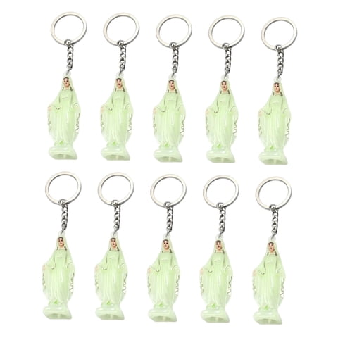 Magideal - 10 Piezas De Llaveros Católicos, Colgante De Cadena, Accesorio Para Llaves, Para Mujeres, Hombres, Llavero De María Para Cumpleaños, Hogar, Verde