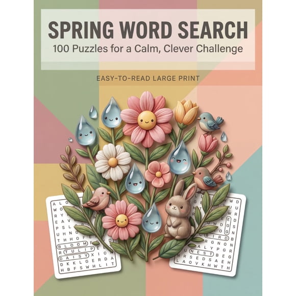 Book SPRING WORD SEARCH 100 rompecabezas para un desafío tranquilo e inteligente