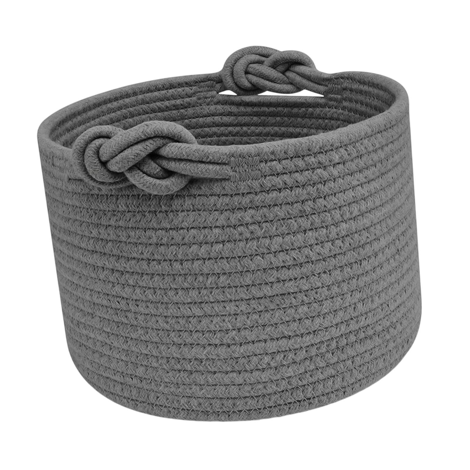 Magideal - Cesta Tejida Pequeña, Contenedor Redondo Para Regalo, 9,4X9,4X7,1 Pulgadas, Cesta De Almacenamiento En Estante, Cuerda De Algodón Para Juguetes Para Gris
