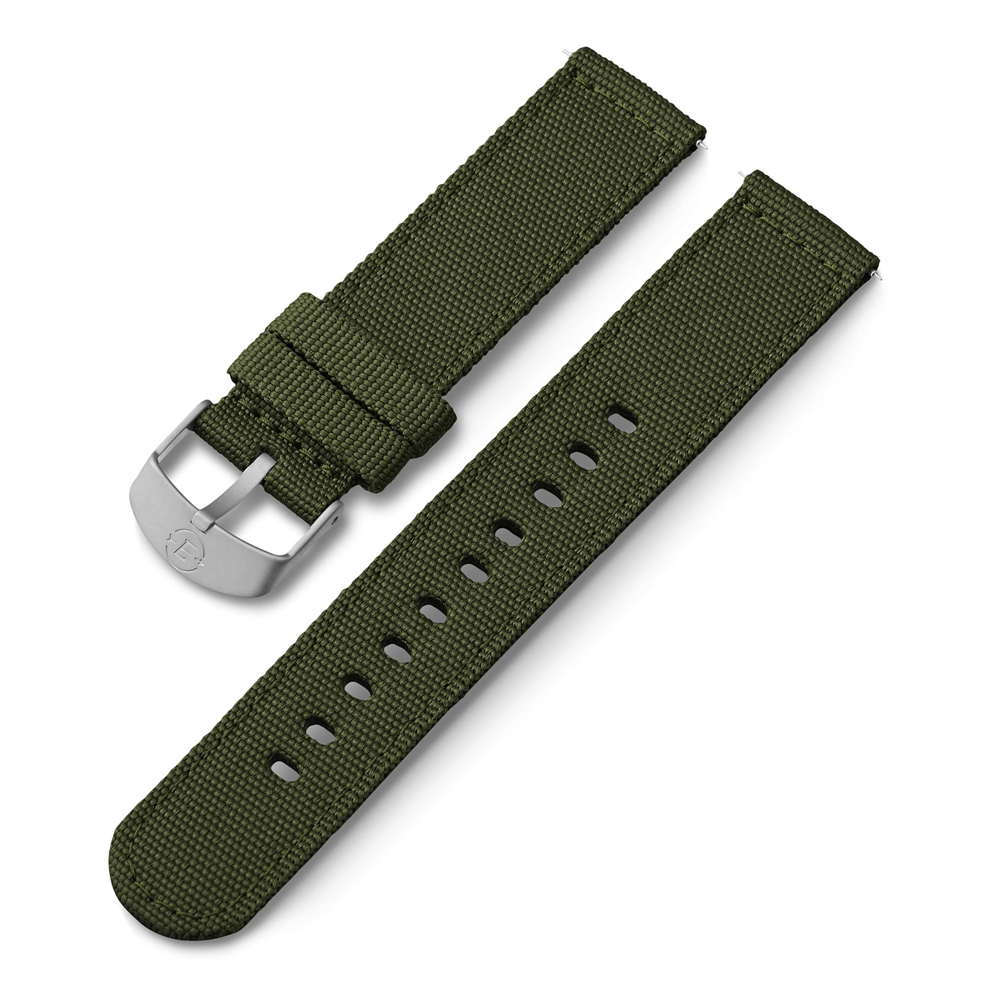Correa De Reloj Timex De 20 Mm, Correa De Tela Verde Con Hebilla Plateada