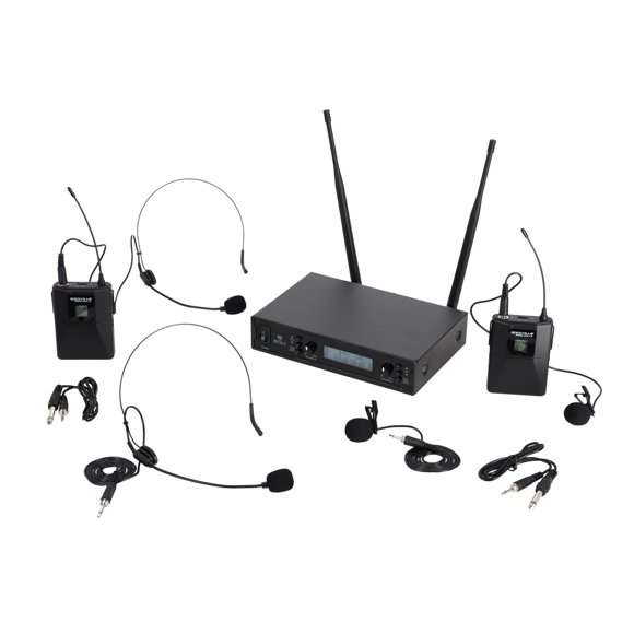 Micrófono Rockville RWM-200 L2 UHF Inalámbrico Dual