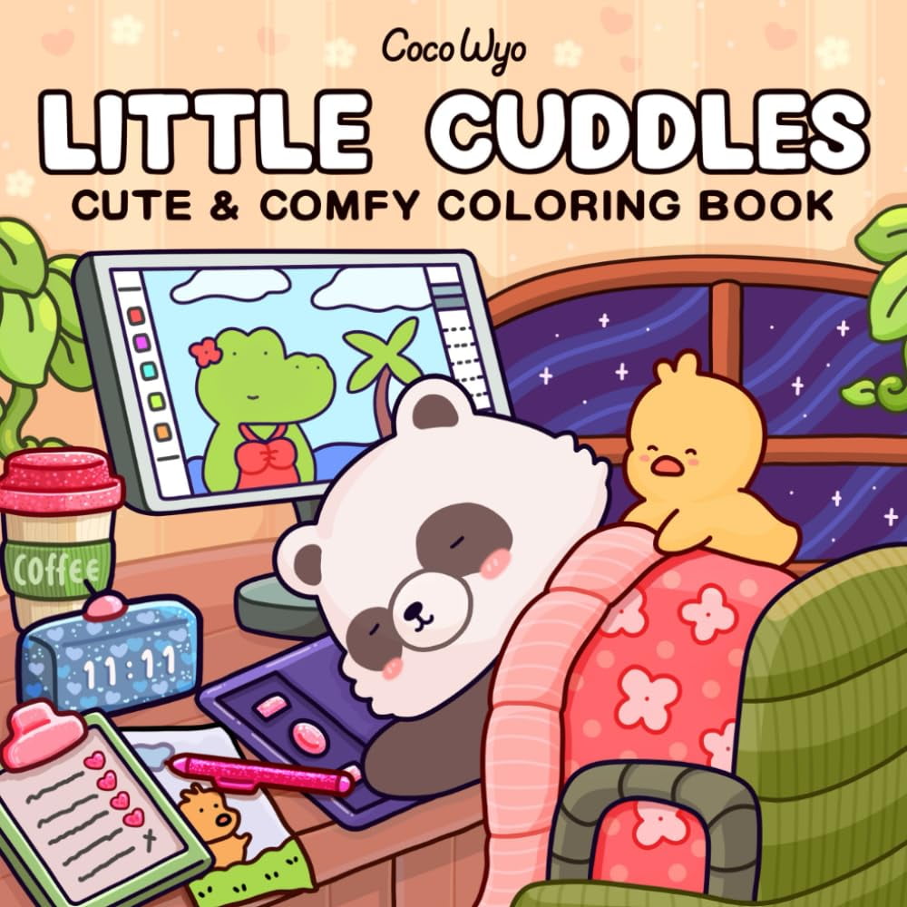 Coco Wyo Llc - Libro Para Colorear Coco Wyo Little Cuddles Para Adultos Y Adolescentes