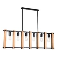 Genérico - Lámpara Colgante Techo Industrial Metal Madera 5 Luces Jhn