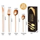 thumbnail image 4 of Juego de cubiertos dorados de 24 piezas, para 6 personas, de acero inoxidable, incluye cucharas, tenedores y cuchillos, ideal para cocina, hogar, oficina, restaurante, hotel., 4 of 5