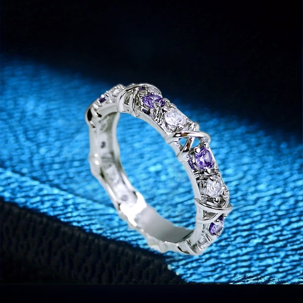 Shiny Zircon Lymph Nodes Ring for Women - Relieve Anxiety and Stress with X Cross Design