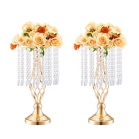 Vevor - Set De 20 Soportes Para Flores Para Bodas, Cristal, 43 Cm De Alto, Color Dorado