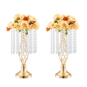 Vevor - Set De 20 Soportes Para Flores Para Bodas, Cristal, 43 Cm De Alto, Color Dorado