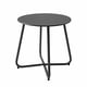 thumbnail image 1 of Mesa auxiliar de patio Meluvici, redonda, impermeable, de metal y acero negro, 1 of 7