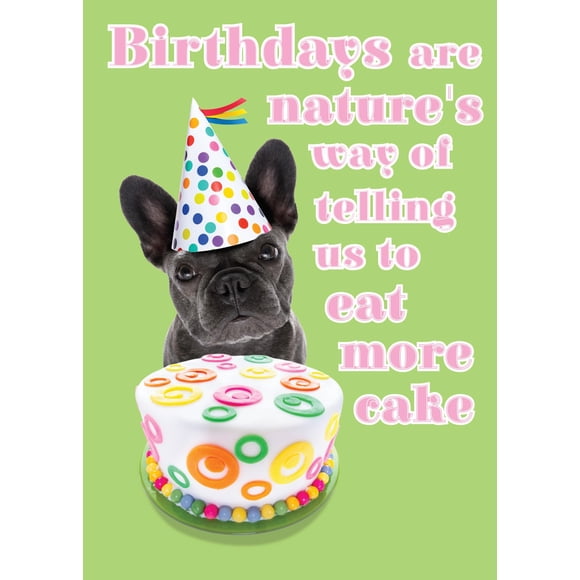 Tarjeta de Felicitación Glory To Dog: Pastel de Cumpleaños para Bulldog Francés
