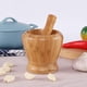 thumbnail image 3 of Juego de mortero y maja de madera natural para especias, molinillo no tóxico, utensilio de cocina, 3 of 5