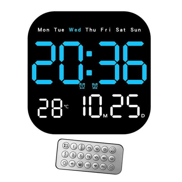 Reloj Despertador Digital Reloj De Mesa Configuración De Alarma Dual Para El Hogar Dormitorio Mesita De Noche Azul