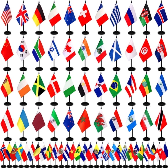 Banderas de escritorio TSMD 202 países 21x14 cm con base