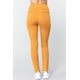 thumbnail image 2 of Saronite Pantalones Básicos de Punto de Cintura Alta y Largo Completo, Color Mostaza Intenso (para Mujer), 2 of 4
