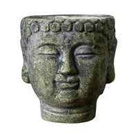 Ioensy - Cemento Buddha Head Flower Statue Bonsai Flor Flor