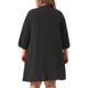thumbnail image 3 of Agnes Orinda Cardigans para Mujer Tallas Grandes, Manga Murciélago 3/4, Poliéster, Cárdigan Casual 2X Negro, 3 of 6