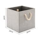 thumbnail image 3 of Caja de almacenamiento plegable de tela de algodón y bambú con asas y portaetiquetas, cesta de almacenamiento, contenedor de almacenamiento - Juego de 2, gris, 3 of 5