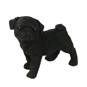 Magideal - Bonita Estatua De Perro Con Alfombrilla Antideslizante, Escultura De Estatuilla De Miniatura De Animal Para Salpicadero De Coche, Sala De Estar , Negro