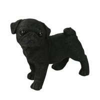 Magideal - Bonita Estatua De Perro Con Alfombrilla Antideslizante, Escultura De Estatuilla De Miniatura De Animal Para Salpicadero De Coche, Sala De Estar , Negro