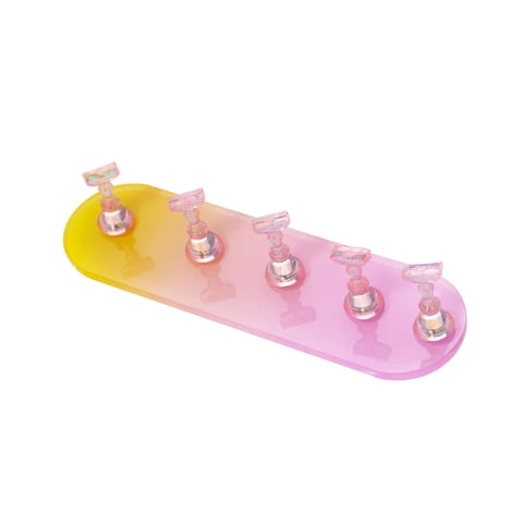 Ioensy - Press On Nail Stand Nail Salon Equipment Nail Art Set Accesorios Para Salón Rosa Y Amarillo
