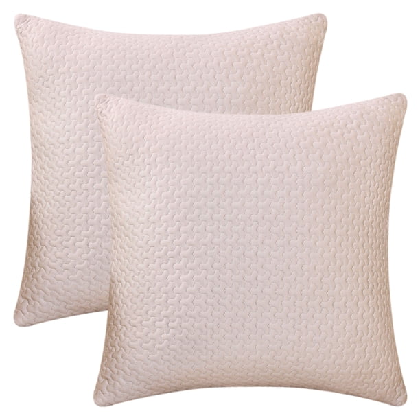 REGALWOVEN Fundas de Cojín Suaves Juego de 2, Fundas de Cojín Geométricas Decorativas Modernas para Sofá Sala de Estar Decoración del Hogar Beige 18" x 18"