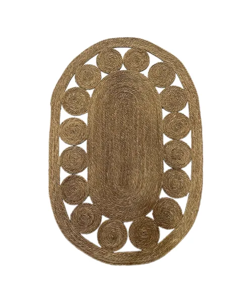 Genérico - Alfombra Redonda Yute 120Cm Diámetro Con Fleco