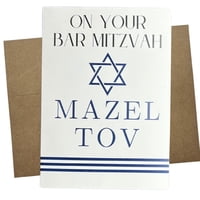 Tarjeta De Bar Mitzvah Whitman And Daughter 7X5"" Cartulina Gruesa