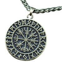Ioensy - Collar Con Colgante De Escudo Vikingo Nórdico De Acero Para Hombre, Regalo De Bronce Con Cadena De Metal