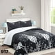 thumbnail image 1 of Cubrecama Quilt Sherpa King - Negro Hojas Blancas M917, 1 of 2