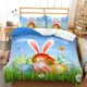 thumbnail image 1 of x1410 Bed SheetsEaster Duvet Cover Set / Size Colorful Easter Eggs Nest Bunnies Theme Bedding Set Kids Boys Girls Polyester Quilt Cover 3-Piece Bedding Set (1 Duvet Cover + 2 Pillow Shams) nj1410, 1 of 5