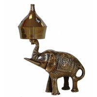 Feng Shui Import - Quemador De Aceite De Incienso, Latón, Elefante, Importación Del Feng Shui