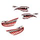 thumbnail image 1 of 4 Piezas Vinilo Tiburón Dientes Boca Calcomanías Pegatinas Para Kayak Canoa Barco Rojo, 1 of 7