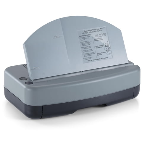Perforadora Eléctrica Officemate Con Capacidad Para 30 Hojas, Color Gris Y Negro