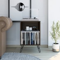 Tuhome - Mueble Auxiliar Vassel Café Y Blanco 80X50X45 Cm