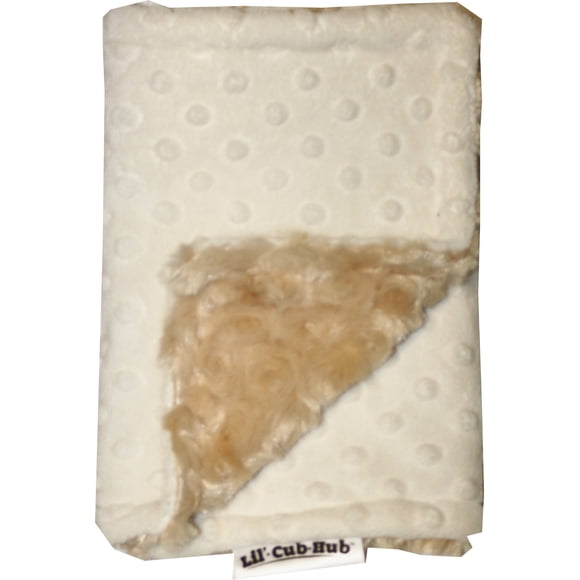 Paño para eructos Lil' Cub Hub Minky Rosa con puntos/rosa plateado