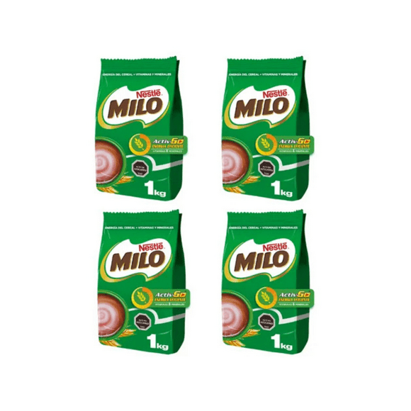 Pack x4 saborizante para leche Milo® activ-go® bolsa 1000g