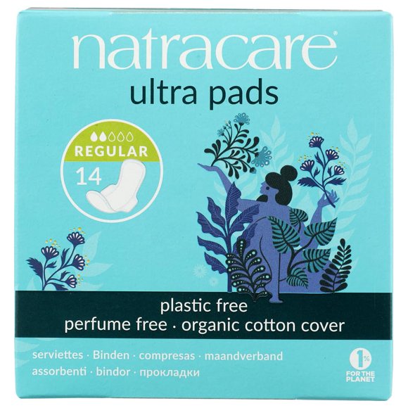 Almohadillas sanitarias Natracare Ultra con alas, 14 unidades (paquete de 2)