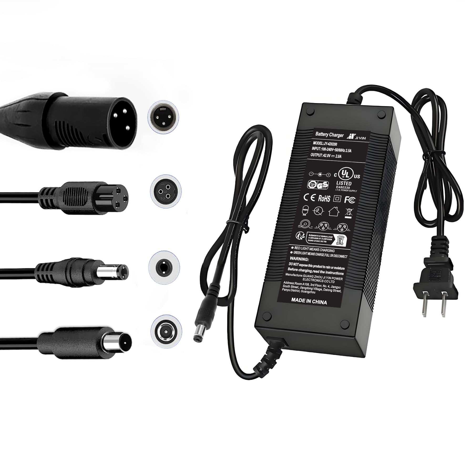 Cargador Para Scooter Eléctrico Brokeir 42v 2a Con 5 Conectores, 110v