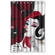 thumbnail image 1 of Cortina de ducha con diseño de Harley Quinn y Deadpool con ganchos (122 x 183 cm), 1 of 3