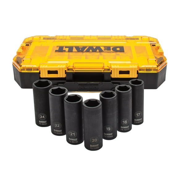 Juego de enchufes DEWALT DWMT74737 Tough Box, 7 piezas, 1/2 Drive
