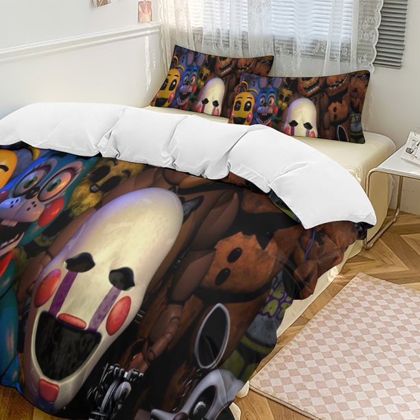 Five Nightat Freddy Quilt Set Thicken Soft 3 Pieces Bedding Set All Season Duvet Cove with 2 Pillowcases for Adult Women Girls Teens Home Room Decor